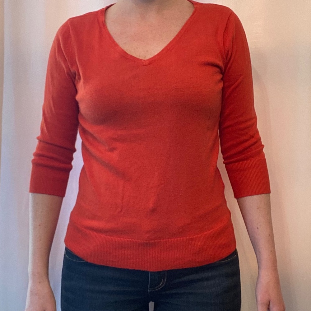 Orange v neck sweater